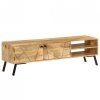 Szafka pod telewizor, lite drewno mango, 140 x 30 x 40 cm
