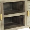Szafka pod telewizor, drewno mango, szaro-mosiężna, 110x30x48cm