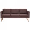 3-osobowa sofa tapicerowana tkaniną, brązowa