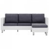 3-osobowa sofa z poduszkami, biała, sztuczna skóra