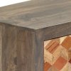 Szafka pod TV, szara, 120x30x40 cm, lite drewno mango