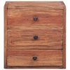 Szafka nocna, 3 szuflady, 35x25x35 cm, lite drewno z mahoniowe
