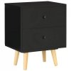 Szafki nocne, 2 szt., czarne, 40x30x50 cm, lite drewno sosnowe
