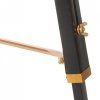 Lampa podłogowa na trójnogu, czarno-złota, drewno, 141 cm