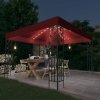 Altana ze sznurem lampek LED, 3x3 m, winna czerwień