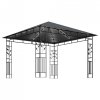 Altana z moskitierą i sznurem lampek LED, 3x3x2,73 m, antracyt