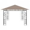 Altana z moskitierą i sznurem lampek LED, 4x3x2,73 cm, taupe