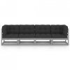 4-osobowa sofa ogrodowa z poduszkami, lite drewno sosnowe