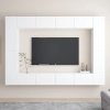 8-cz. zestaw szafek TV, biały, materiał drewnopochodny