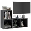 Szafki TV, 2 szt., szare, wysoki połysk, 72x35x36,5 cm, płyta