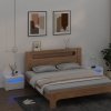 Szafki nocne z LED, 2 szt., białe, 60x35x40 cm