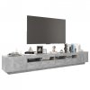 Szafka pod TV z oświetleniem LED, szarość betonu, 260x35x40 cm