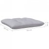 2-osobowa sofa ogrodowa z szarymi poduszkami, drewno sosnowe