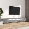 Zestaw 3 szafek TV z oświetleniem LED, szary dąb sonoma