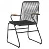 Krzesła ogrodowe, 2 szt., czarne, 58x59x85,5 cm, rattan PVC