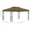 Altana z podwójnym dachem, 3x4 m, taupe, 180 g/m²