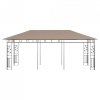 Altana ogrodowa z moskitierą, 6x3x2,73 m, kolor taupe, 180 g/m²
