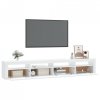 Szafka pod TV z oświetleniem LED, biała, 240x35x40 cm