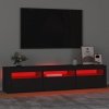 Szafka pod TV z oświetleniem LED, czarna, 180x35x40 cm
