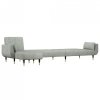 Sofa rozkładana L, jasnoszara, 275x140x70 cm, aksamit