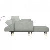 Sofa rozkładana L, jasnoszara, 275x140x70 cm, aksamit