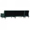 Sofa rozkładana L, ciemnozielona, 271x140x70 cm, aksamit