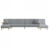 Sofa rozkładana L, jasnoszara, 279x140x70 cm, tkanina
