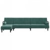 Sofa rozkładana L, ciemnozielona, 260x140x70 cm, aksamit