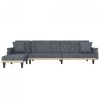 Sofa rozkładana L, ciemnoszara, 271x140x70 cm, aksamit