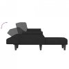 Sofa rozkładana L, czarna, 271x140x70 cm, aksamit