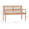Ławka Batavia, 120 cm, bielone, lite drewno tekowe