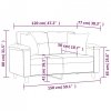 2-osobowa sofa z poduszkami, jasnoszara, 120 cm, mikrofibra