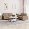 2-osobowa sofa z poduszkami, cappuccino, sztuczna skóra