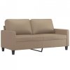 2-osobowa sofa z poduszkami, cappuccino, sztuczna skóra