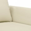 2-osobowa sofa z poduszkami, kremowa, sztuczna skóra