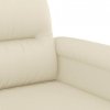 2-osobowa sofa z poduszkami, kremowa, sztuczna skóra