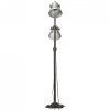 Lampa podłogowa z 2 kloszami, srebrna, E27, żeliwo