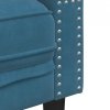 3-cz. wypoczynek Chesterfield z wałkami, niebieski, aksamit