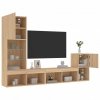 4-częściowy zestaw mebli TV z LED, dąb sonoma