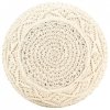 Ręcznie robiony puf z makramy, 45 x 30 cm, bawełna