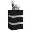 Szafka nocna z LED, czarna 45x35x67 cm, materiał drewnopochodny