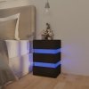 Szafka nocna z LED, czarna 45x35x67 cm, materiał drewnopochodny