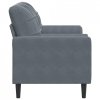 2-osobowa sofa z poduszkami, ciemnoszara, 140 cm, aksamit