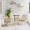 Zestaw mebli do jadalni  Zestaw 3 Beżowy Rattan, Metal Trwały