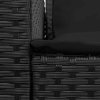 Fotel ogrodowy z poduszkami, rattan PE, czarny