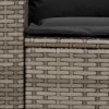 Sofa ogrodowa z poduszkami, szara, polirattanowa