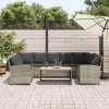 Sofa ogrodowa z poduszkami Jasnoszary polirattan