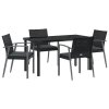 Zestaw 3 Czarny Polirattan, stal 56,5 x 57 x 83 cm Trwały