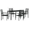 Zestaw 5-częściowy jadalnia ogrodowa  czarny PVC rattan