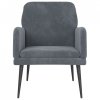Fotel, ciemnoszary, 62x79x79 cm, obity aksamitem